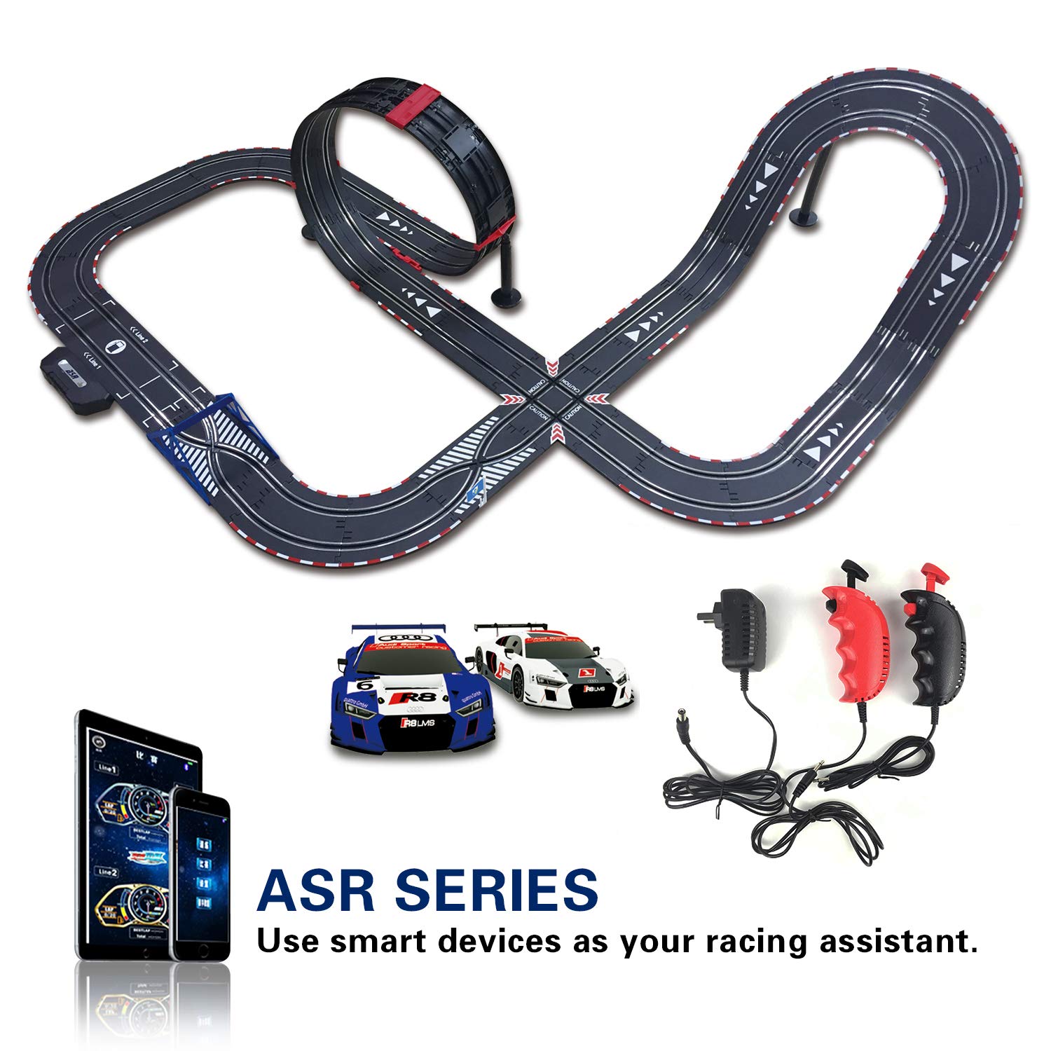 AGM MASTECH Slot car Set with Racing Assistant APP No.ASR-05 1:43 Scale