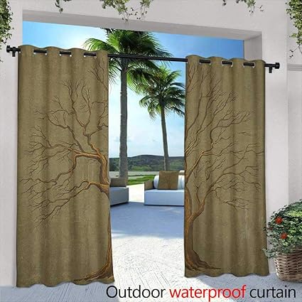 Amazon Com Tree Outdoor Curtains Illustration Of A Big Tree On