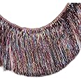 MIPPER 10 Yards 4 Inch Wide Metallic Fringe Trim DIY Latin Dance Dress Clothing Accessories Xmas Party Decor Shiny Tassel Lace (Multicolor)