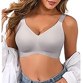 SHIJIALI Women's Wireless Bra Full-Coverage Comfort Breathable Seamless Lift for Everyday T-Shirt Wear Bra