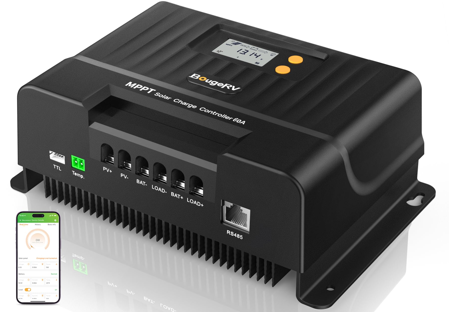 BougeRV MPPT Solar Charge Controller 60A, w/ Remote