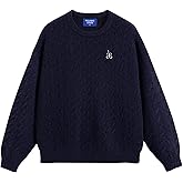 Aelfric Eden Womens Long Sleeve Cable Knit Sweater 2025 Fall Fashion Oversized Crewneck Pullover Loose Outfits