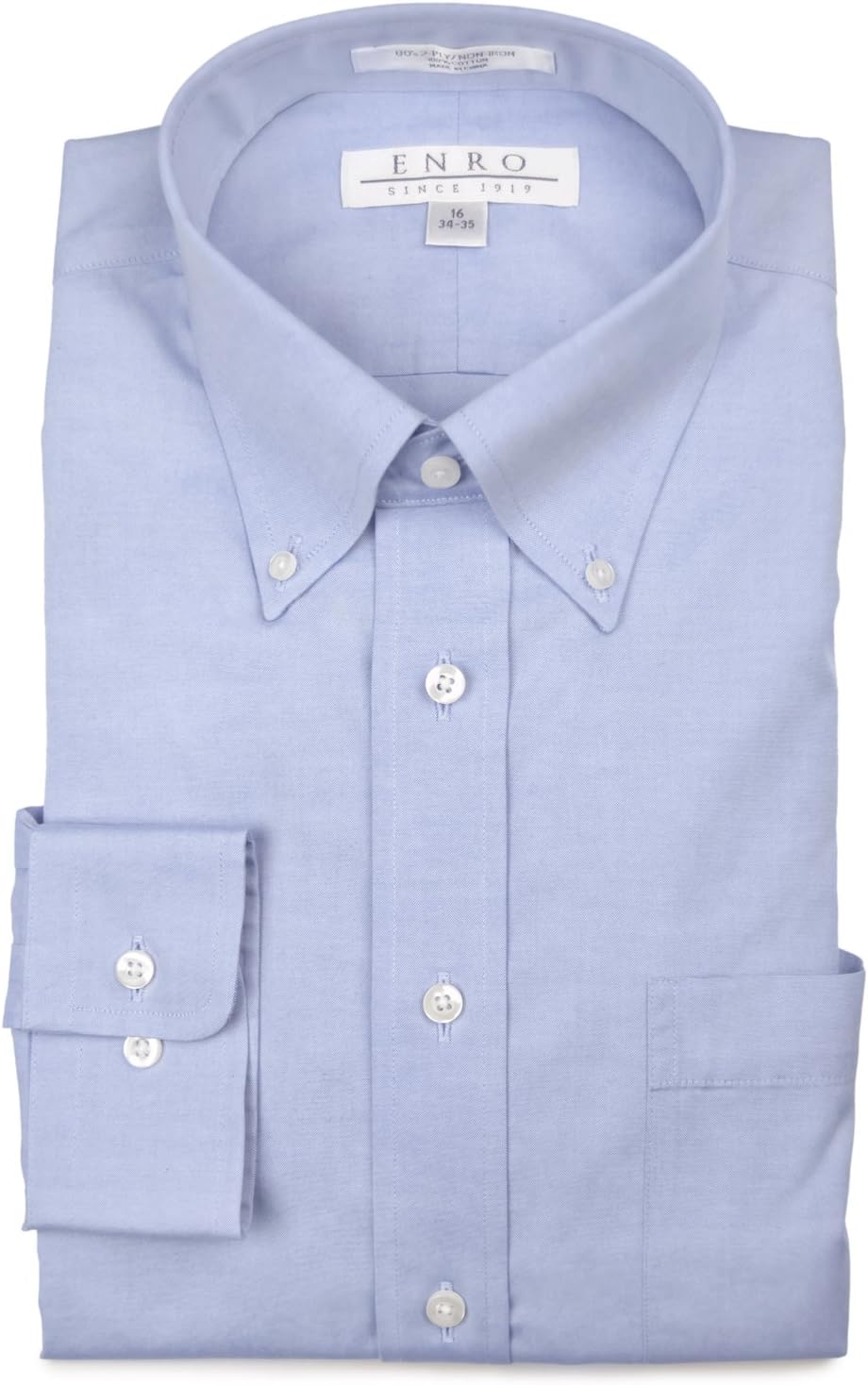 Enro Men's Classic Fit Solid Button Down Collar Dress Shirt