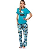 Sesame Street Women's Big Face Tossed Print Character Sleep Pajama Set