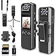 KSADBOSSBO Body Camera with Audio and Video Recording, HD 1080P Body Cam with 180° Rotating Lens, 6HR Battery, Night Vision, Body Worn Camcorder, for Personal Civilians, Police Law Enforcement (64GB)
