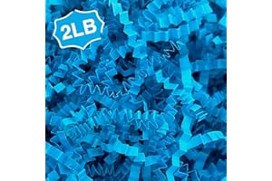 Corlcol 2LB Crinkle Cut Paper Shred Filler for Bag Gift Box Basket Confetti Paper Shreded Stuffing Decoration for Valentine's Day Holiday Party (Lake Blue)