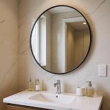 Amazing Tour 50cm Round Mirror Brushed Frame Wall Mounted Bathroom Mirror view 5