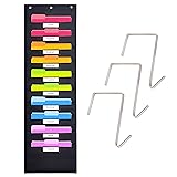 Black Pocket Chart for Classroom - 10 Pocket