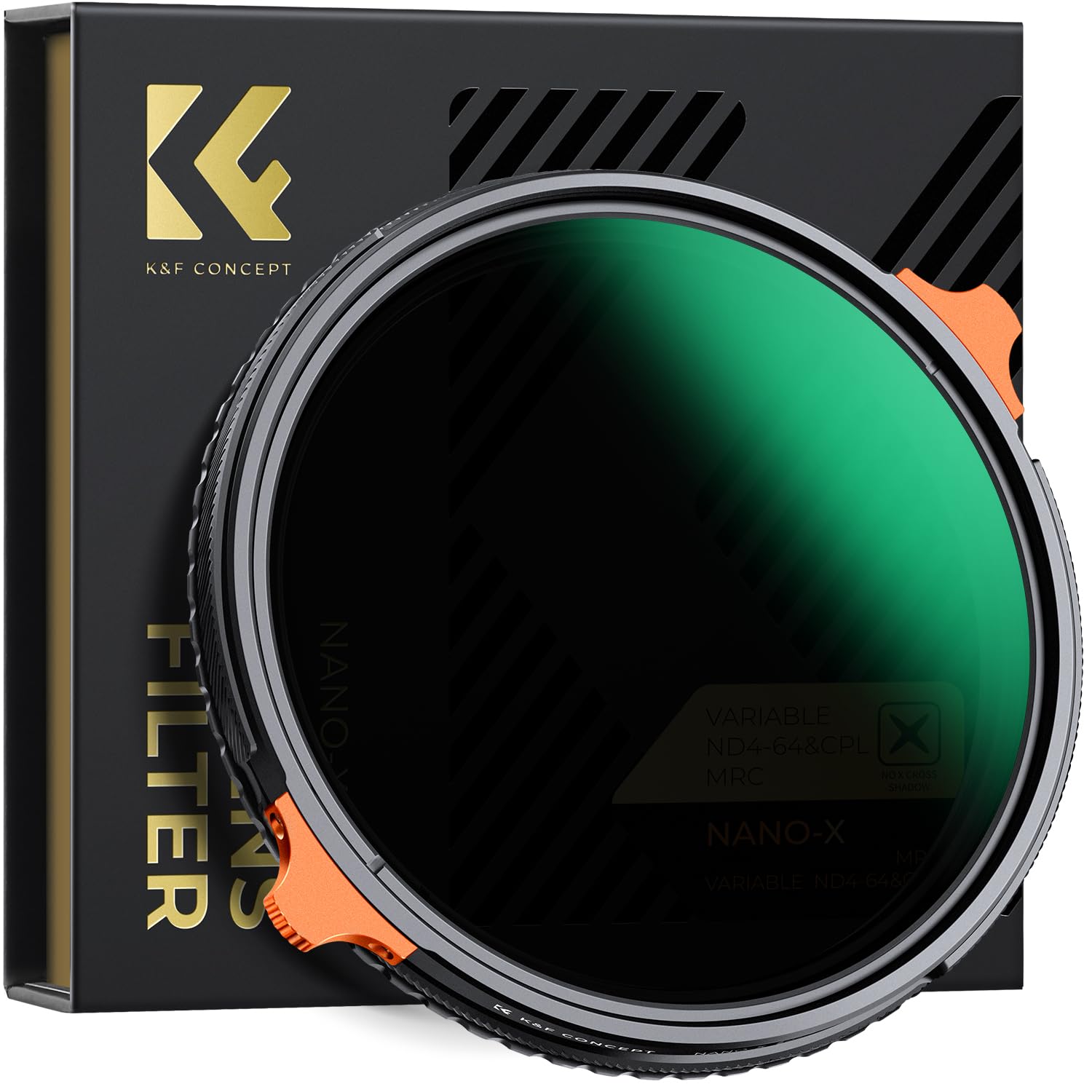 K&F CONCEPT 58mm Variable ND4-64 CPL Filter, ND Polarizing CPL Circular Polarizing Fader Neutral Density Filter 2 in 1 for Camera Lens No X Spot Multi-Coating