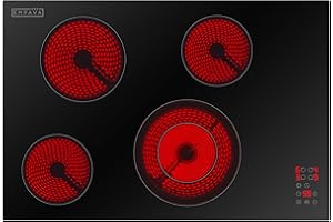 Empava 30 Inch Electric Ceramic Cooktop, 4 Radiant Burners with Dual Zone, Touch Controls, Timer, Stop & Go Pause, Child Lock, ETL Certified, Built-in Smooth Glass
