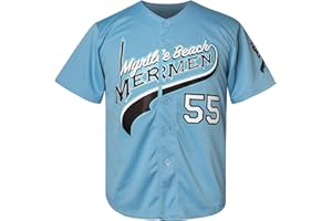 EETUG Youth Kenny Powers Jersey 55 Hip Hop Movie Baseball Jersey for Boys Stitched Girl's Shirt Blue S-XL