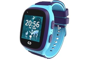 TIXPC 4G Kids Smart Watch for Boys Toys with Cell Phone SOS Calling GPS Tracker SIM Card WiFi Location Waterproof Voice Chat Touch Screen Alarm Clock for Ages 5-12 Kids Birthday Gifts (Blue)