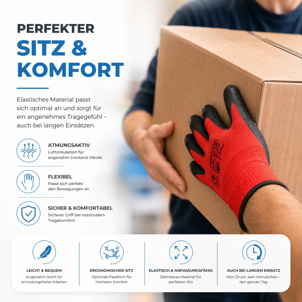 TK Gruppe Timo Klingler 10x Paar EN388 Arbeitshandschuhe Herren - Gr 8-9 (S-M) - Extra Power Grip - Handschuhe & Gartenhandschuhe - Work Gloves für Garten, Montage & Mechaniker 5