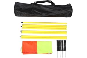 Respicefinem Corner Flags Set for Soccer Field with 4pcs Square Flags 4pcs 2 Section 1.5m Soccer Poles Soccer Equipment for T
