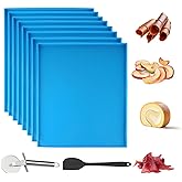 8PCS Silicone Dehydrator Trays with Edge Fruit Leather Trays 12 x 10 Inch | Non-stick Dehydrator Mats with Silicone Scraper Cutter Wheel for Fruit Vegetables Meat Herbs and Liquid