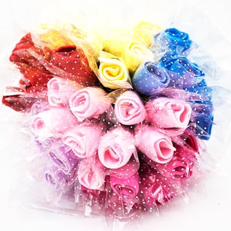 Amazon Freedom Shop プチギフト ハンカチ ミニタオル バラ 型 花 お返し ギフト かわいい 包装 タオルセット ホーム キッチン オンライン通販