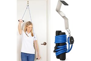 Vive Shoulder Pulley for Physical Therapy - Rotator Cuff Pain Pulley System - Over Door Rehab Exerciser - with Durable Metal Pulley & Comfortable Padded Handles