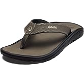 OLUKAI Ohana Men's Beach Sandals, Water Resistant Flip Flops, Arch Support & Comfort Fit, Lightweight & Durable, Enhanced Grip & Traction, Kona/Kona, 10