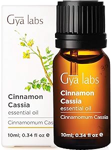Gya Labs Cinnamon Cassia Essential Oil - Health Booster for Happier, Sore Free Days (10ml) - 100% Pure Natural Therapeutic Grade Cinnamon Oil Essential Oils for Aromatherapy Diffuser & Topical Use