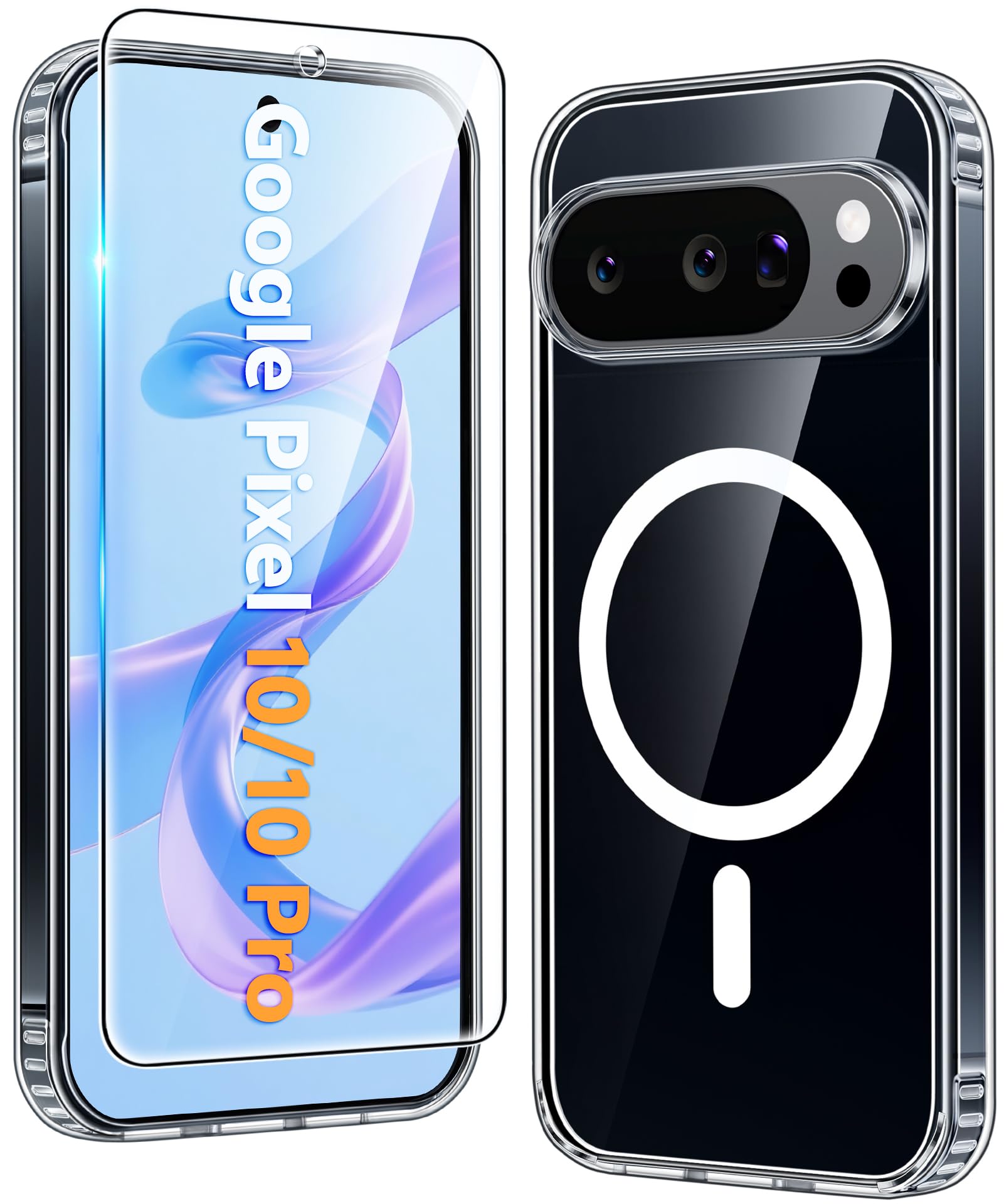 Photo 1 of FNTCASE for Google Pixel 10 Case: Pixel 10 Pro Case Google 9/9 Pro Magnetic Clear Slim PhoneCase | Anti-Drop Shockproof Scratch Protective Thin Transparent Crystal Cell Phone Cover(Clear)