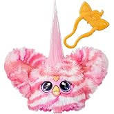 Furby Furblets Bub-Lee Mini Friend, 45+ Sounds &amp; Music, Speaks Only Furbish, Electronic Plush Toys, Pink &amp; White, Easter Basket Stuffers, Ages 6+