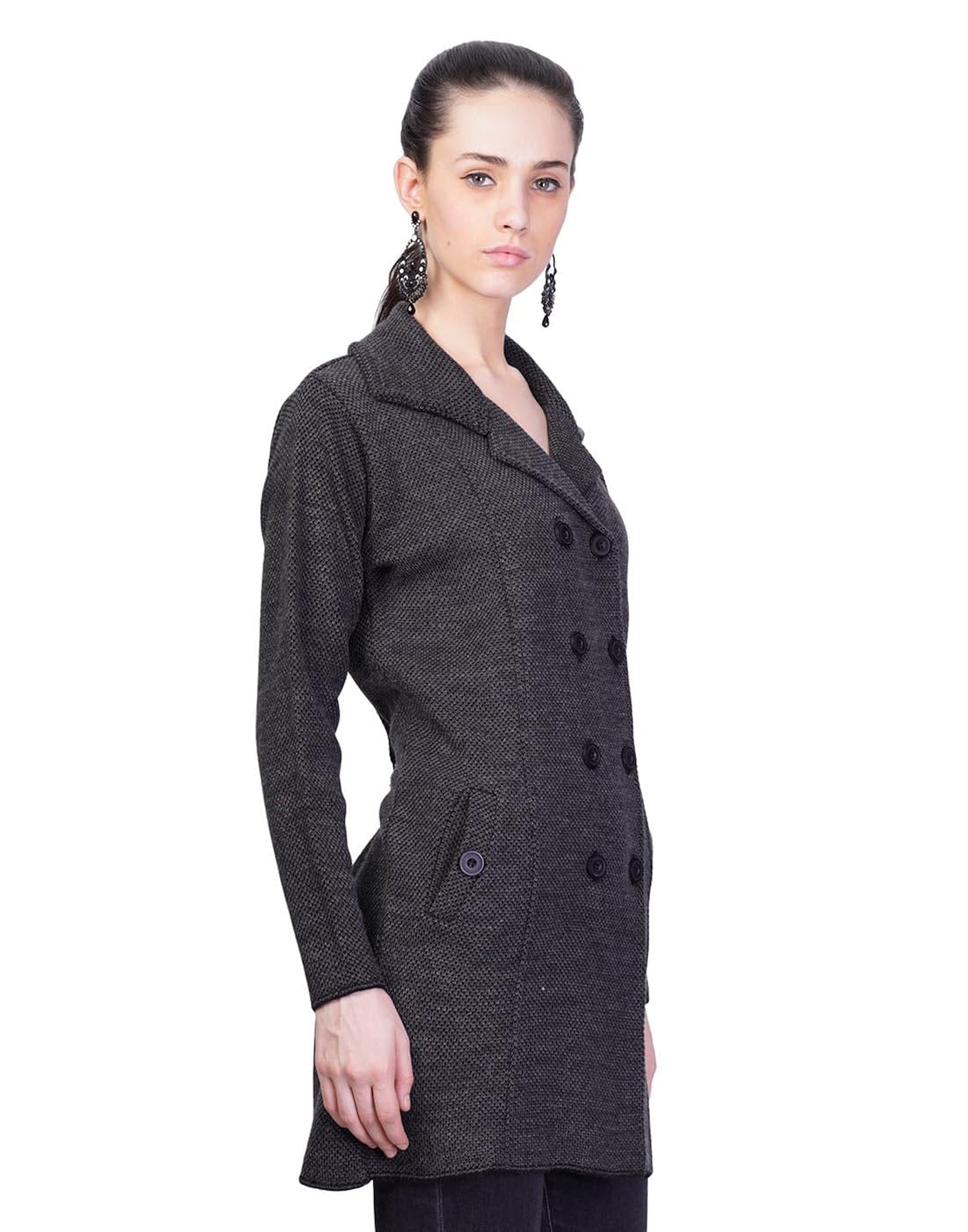montrex black long coat for women