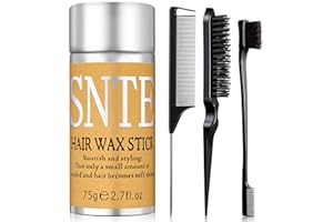 Slick Back Hair Brush, Hair Wax Stick for Smooth Flyaways, Tame Frizz, Sleek Ponytails, Buns - Gel, Pomade, Blam Stick for Wo