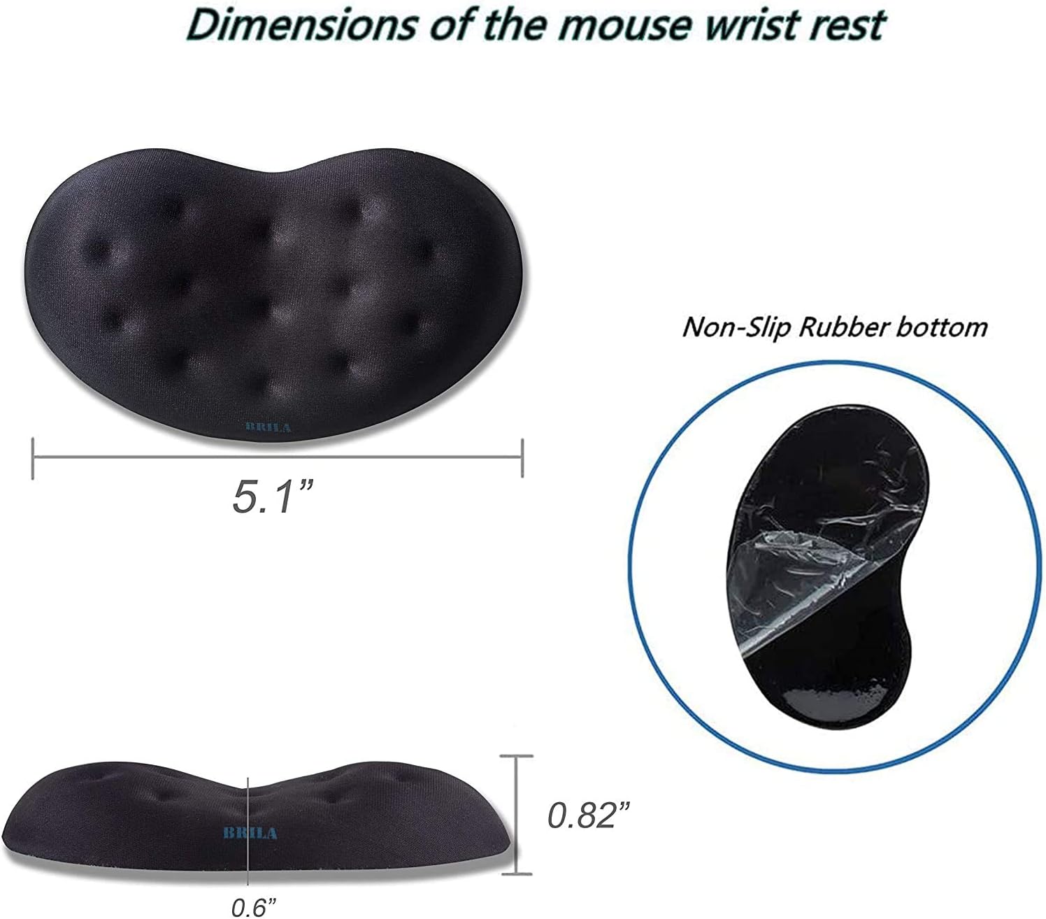 BRILA Memory Foam Mouse & Keyboard Wrist Rest Support Pad Cushion Set for Computer Laptop, Office Work, PC Gaming - Image 5