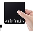 Mini Coffee Scale with Auto Timing, Espresso Scale with Timer, 2kg/0.1g High Precision Scale for Coffee Beans, Black, Rechargeable