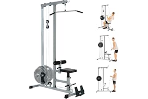 Yes4all LAT Pull Down Machines, LAT Row Cable Machine, LAT Tower with Additional Pulley Cable, High & Low Pulley Stations