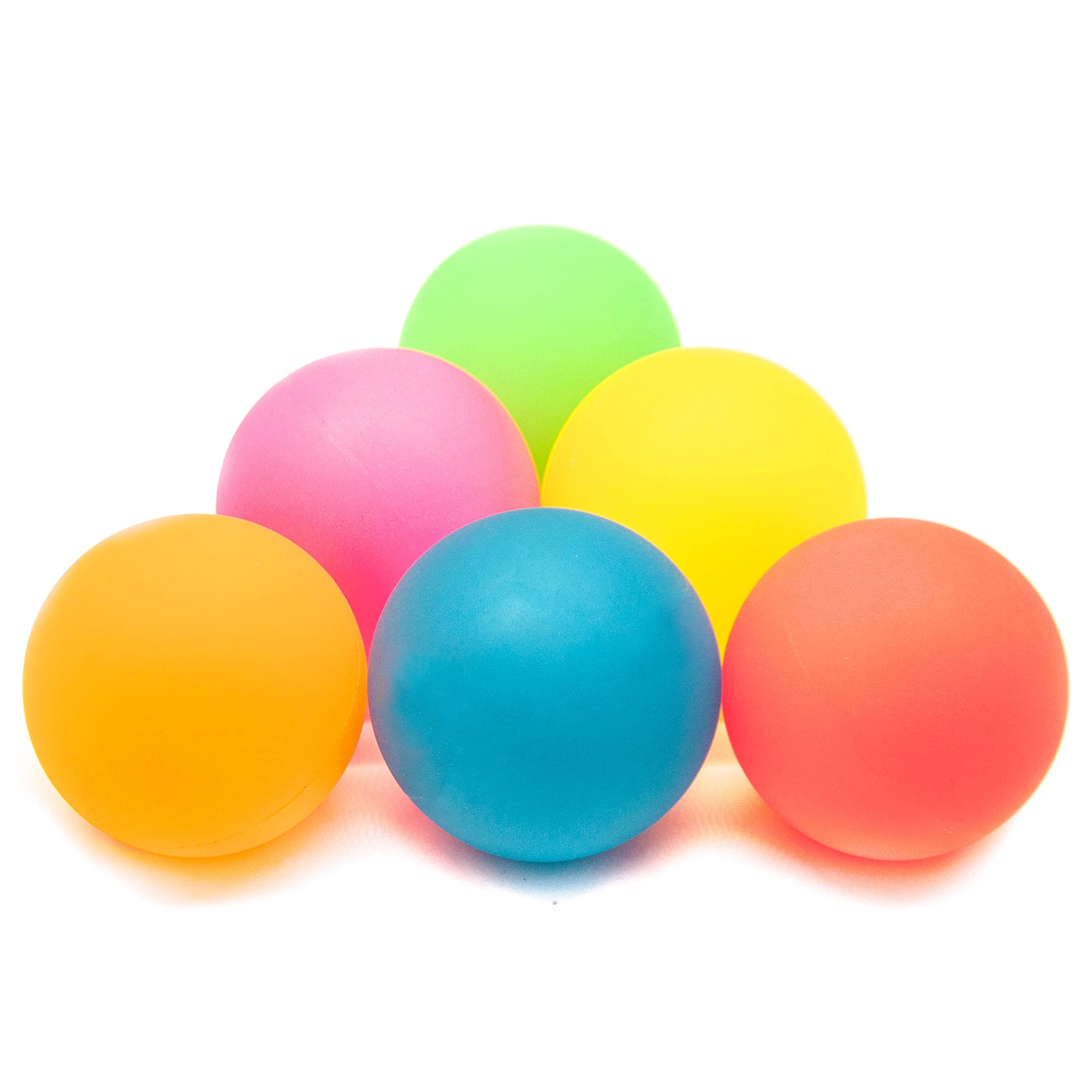 Petopedia 6x 6cm Rubber Dog Balls – Glow in the Dark – BRIGHT, FLOURESCENT Ball for Pets – Interactive Toys for Dogs, Floating, Neon Colours, Night Walk (6 Balls (1 of Each))