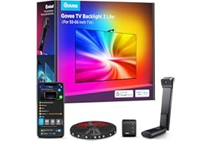 Govee TV Backlight 3 Lite with Fish-Eye Correction Function Sync to 55-65 Inch TVs, 11.8ft RGBICW Wi-Fi TV LED Backlight Stri