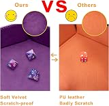 SIQUK 4 Pieces Dice Tray Hexagon Folding PU Leather Velvet RPG DND view 7
