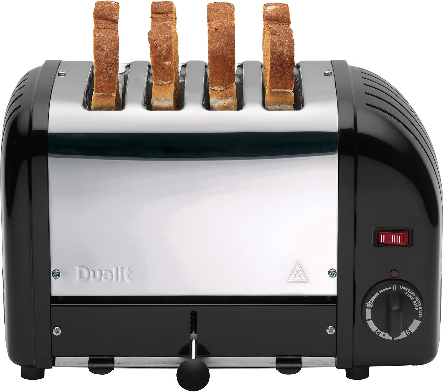 Dualit Classic 4 Slice Vario 2.2kW Toaster, Black and Stainless Steel, Hand Built in the UK, Replaceable Proheat Elements - Image 3