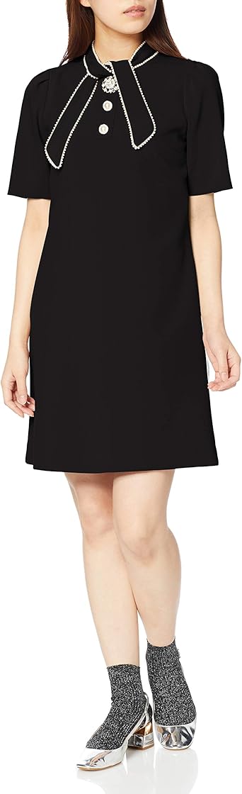 Amazon リリーブラウン L B Candy Stock ボウタイミニワンピース Lwfo1817 レディース Blk 日本 F Free サイズ ワンピース チュニック 通販