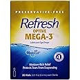 Refresh Optive Mega-3 Lubricant Eye Drops with Flaxseed Oil - 30 ct, Pack of 5