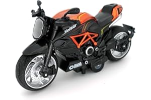 MING YING 66 kids toy motorcycle - 1:12 Scale Motorcycle Toy with Sound and Light,motorcycle toys for boys age 3-12 (Orange)