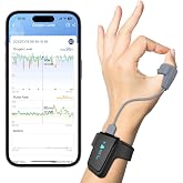 Wellue O2 Pulse Oximeter with Smart Reminder | Blood Oxygen Saturation Monitor for SpO2 and Heart Rate Tracking Continuously, Bluetooth Finger Ring with Free APP &amp;PC Report, Style 1