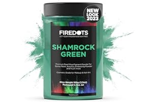 FIREDOTS Shamrock Green Mica Powder for Epoxy Resin, Green Pigment Powder, Cosmetic Grade Mica for Lip Gloss, Soap and Body Butter, Epoxy Resin Pigment Powder, Pearl Mica Powder for Resin