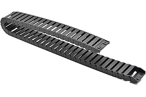 AKZYTUE Plastic Drag Chain Cable Carrier Closed Type with End Connectors R28 15 x 50mm L1000mm for Electrical CNC Router Machines