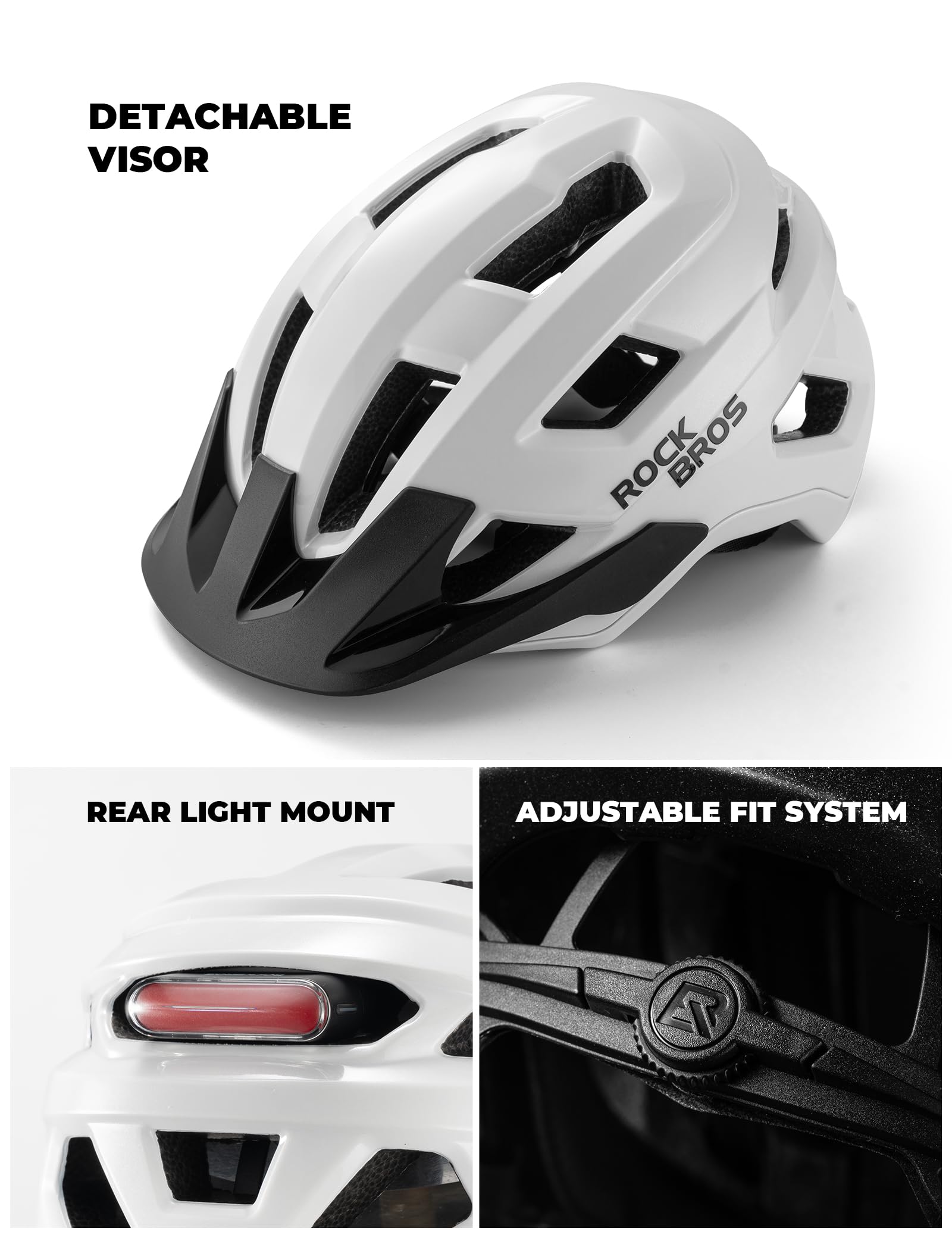 ROCKBROS Fahrradhelm für Jugendliche, Kinderhelm mit Abnehmenbarem Visier 4