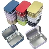 Goodma 20 Pieces Rectangular Metal Hinged Tins, 10 Colors Mixed | 3.75 x 2.45 x 0.8 inch, Basic Necessities, Home Storage Organizer, Mini Box Set