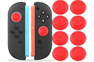QUBAMG 8PCS Switch 2 Thumb Grips – Soft Silicone Joystick Caps Compatible with Nintendo Switch 2 Joy-Con, Non-Slip Thumbstick Covers for Enhanced Control and Comfort, Red