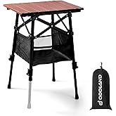 Odoland Portable Camping Table, Folding for Beach Outdoor Adjustable Height | 15.8"-22"H, Storage Bag for Camp, Cooking, Picnic, Travel, Backyards, Fishing, Park