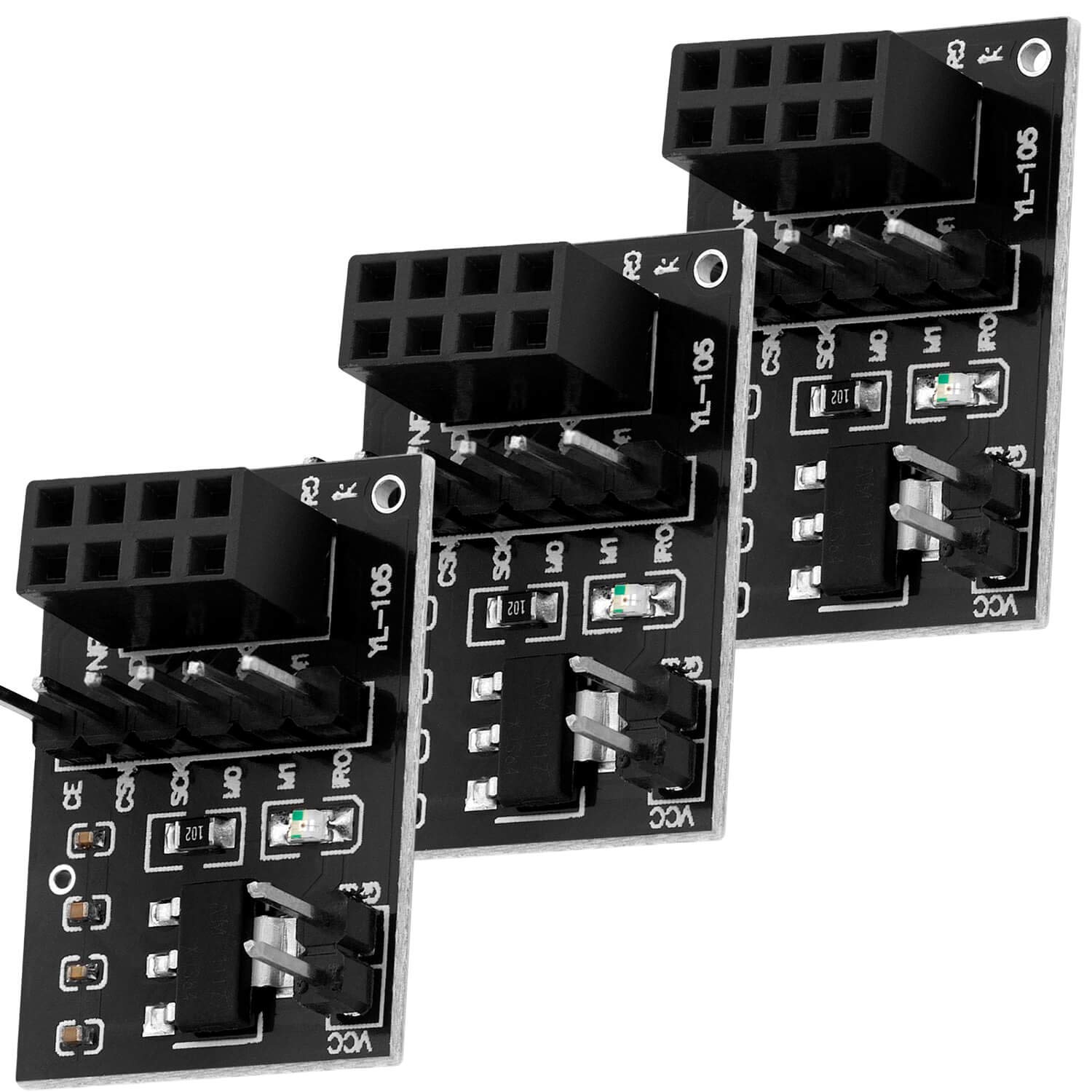 AZDelivery NRF24L01+ 8-Pin Breakout Adapter Board Wireless Transceiver Module 4.8V 12V AMS1117 2.4 GHz NRF24L01 Compatible With Raspberry Pi (Pack of 3) Including E-Book!