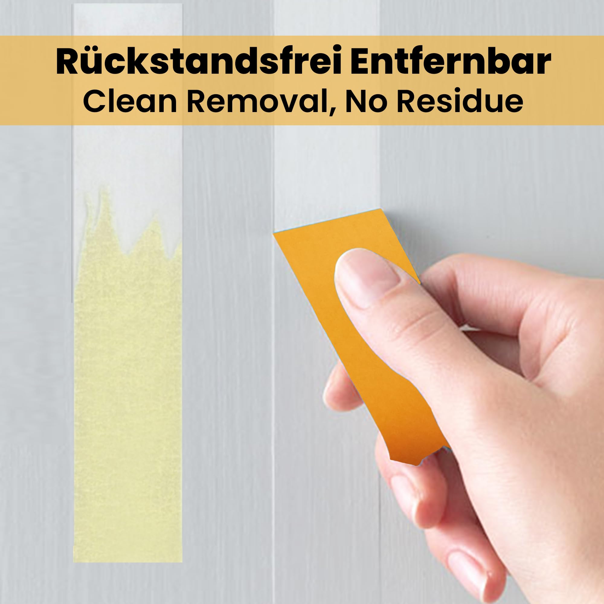 TAPEBEAR Goldband Klebeband Profi Malerkrepp 25mm x 50m, 5x Malerband Maler Abklebeband Gold Washi-Papier Selbstklebend für Innen Malerarbeiten, Lackieren und Renovierungen 2