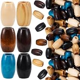 Pndeyo 30pcs Oval Wooden Beads for Crafts, 20x30mm, 6 Colors | Wood, Large Hole, Vintage, Loose Spacer Beads, for Macrame Necklace Bracelet Hair DIY Craft Handmade Decor