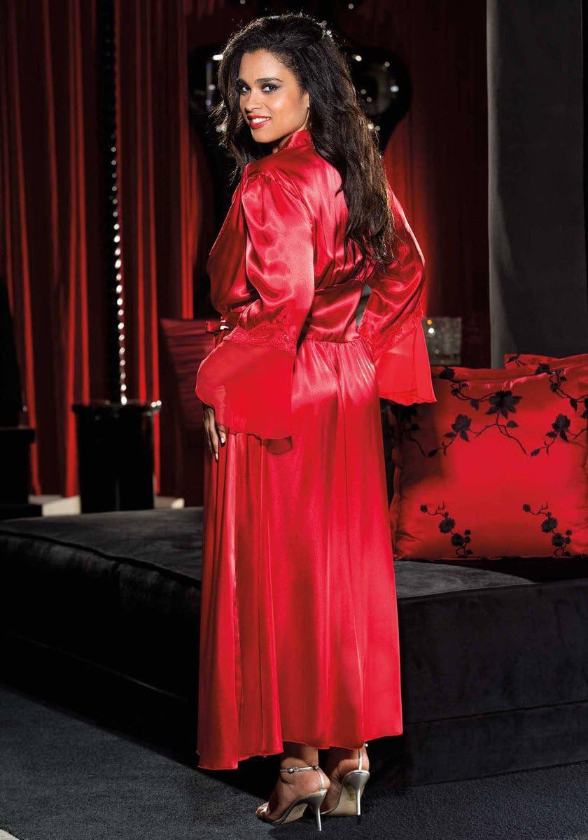 Shirley of Hollywood Number X20559 Size 1X/2X Red Long Robe, Black, White, 3X/4X - Image 3
