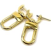 VersaKits 4 Pcs Heavy Duty Detachable Swivel Lobster Claw Clasps Screw in Shackle 5/8 Inch Gold Replacement Snap Hooks Trigger Clips
