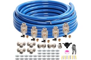 BRVCLON 3/4"×100'&200'&300' Compressed Air Line Kit,HDPE-Aluminum-HDPE Piping,Includes 2×Right Angle Fittings and 4×Tee Fittings,Leak Proof&Easy to Install Garage Air Line Kit,Shop Air Line Kit